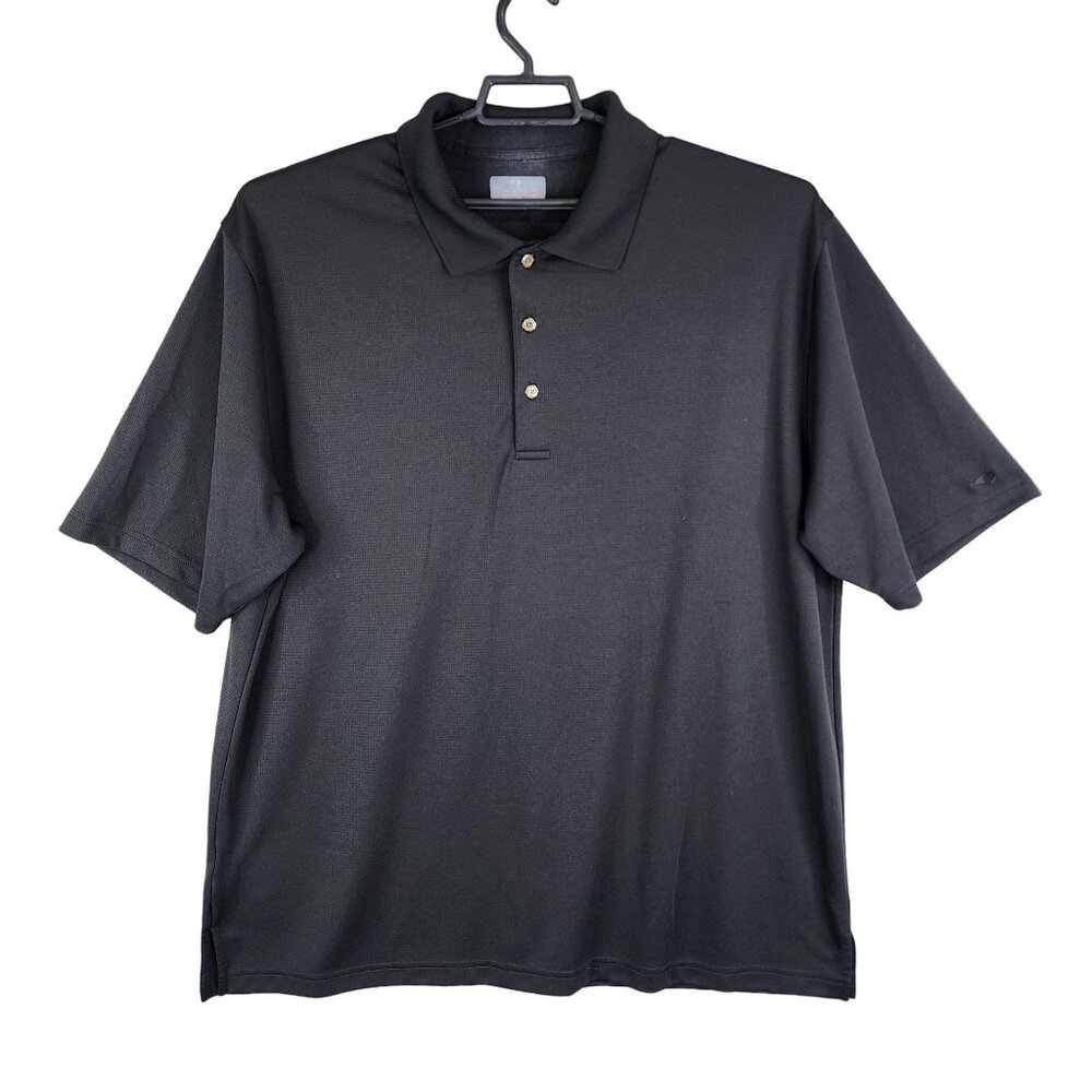 Men's Black Grand Slam Polo Shirt Short Sleeve Airflow Polyester Size XL